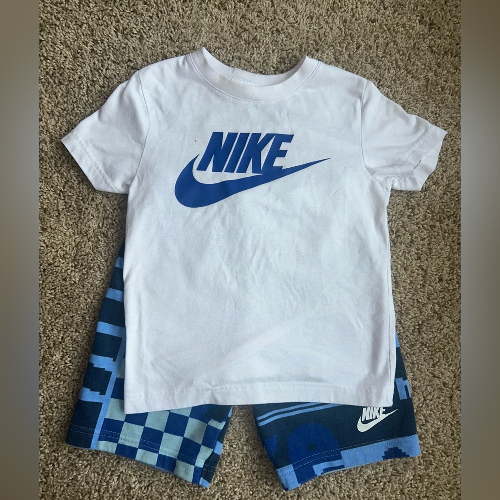 Nike Blue Graphic T-Shirt and Shorts Set. Nike Set, Boys Clothes, Boys Set